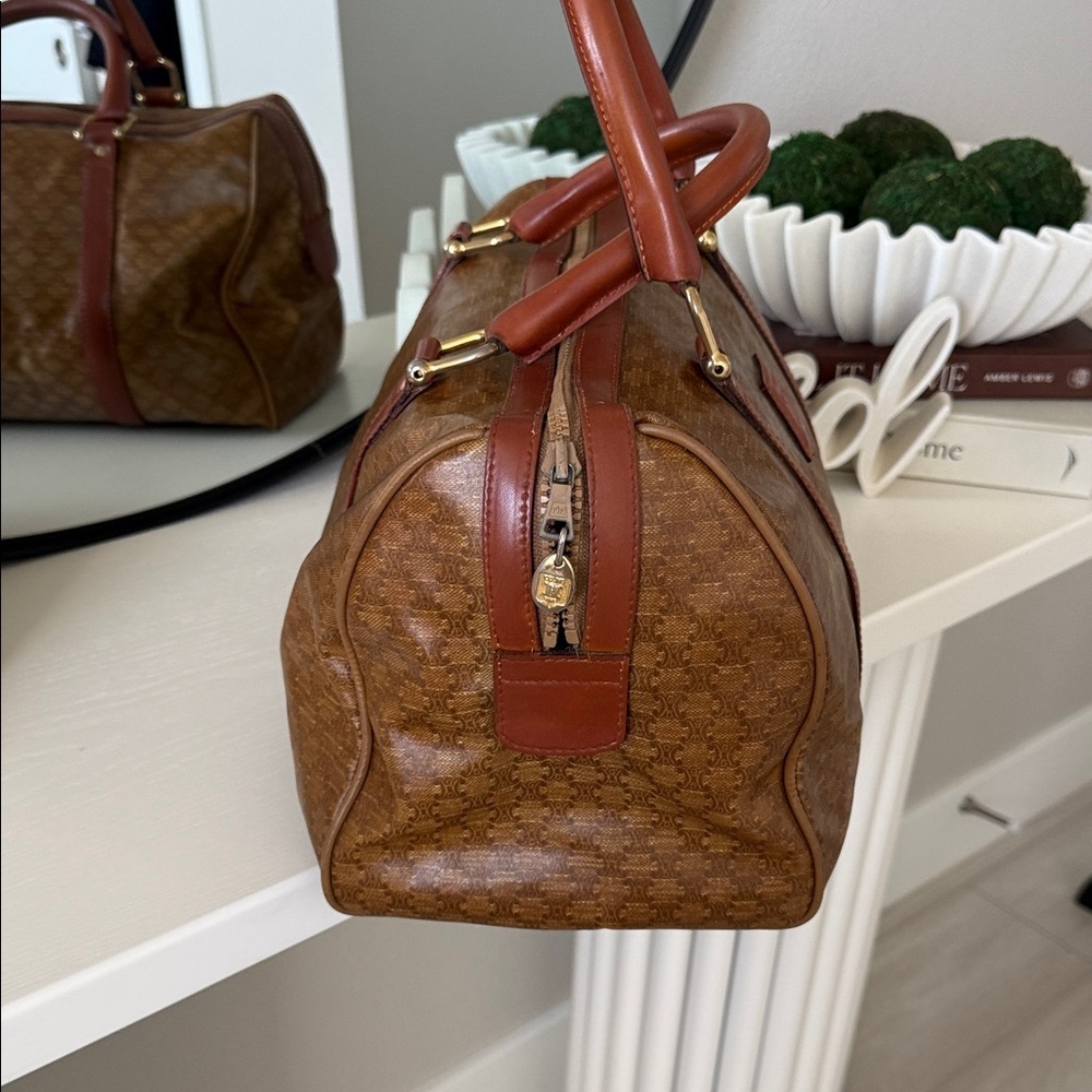Celine Brown Boston Leather Duffel Bag - Picture 4 of 10
